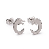 Non-Tarnish 304 Stainless Steel Tiny Dragon Stud Earrings for Men Women EJEW-G318-07P-1