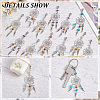 24Pcs 12 Colors Woven Net/Web with Wing Tibetan Style Alloy Pendant Decorations HJEW-AB00238-4