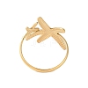 Ion Plating(IP) 304 Stainless Steel Starfish Open Cuff Rings for Women RJEW-S418-03G-3