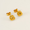 Chunk Letter 304 Stainless Steel Stud Earrings for Women EJEW-G386-01Q-G-1