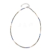 2MM Natural & Synthetic Mixed Gemstone Gradient Color Faceted Round Beaded Necklaces for Women NJEW-JN05865-03-4