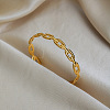 304 Stainless Steel Oval Link Chain Open Cuff Bangles for Women ME8419-4