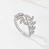 Brass Micro Pave Cubic Zirconia Finger Rings for Women PB9120-7-1