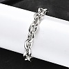 304 Stainless Steel Cable Chain Bracelets for Women BJEW-Q050-01C-P-5