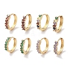 Brass Pave Cubic Zirconia Hoop Earrings for Women EJEW-L269-127G-1