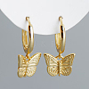 S925 Sterling Silver Butterfly Hoop Earrings QF0140-2