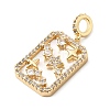 Natural Shell & Clear Cubic Zirconia Pendants KK-G553-11G-2