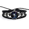 Constellation PU Leather & Glass Triple Layer Multi-strand Bracelets PW-WGDAEC6-05-1