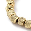 202 Stainless Steel Grooved Column Beaded Stretch Bracelets for Men Women BJEW-D034-02G-2