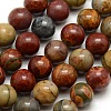 Round Natural Picasso Beads Strands G-P062-64-1