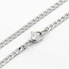 Men's 304 Stainless Steel Curb Chain Necklaces STAS-O037-65P