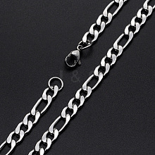 Men's 304 Stainless Steel Figaro Chain Necklaces NJEW-T012-02-56-S