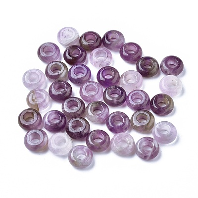 Natural Amethyst European Beads X-G-G740-12x6mm-13-1