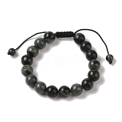 10mm Round Natural Kambaba Jasper Braided Bead Bracelets BJEW-C067-01C-21-1