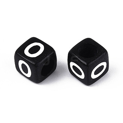 Initial Acrylic Horizontal Hole Beads X-OACR-ZX006-35O-1