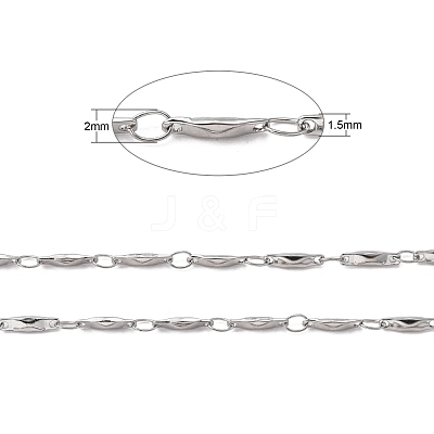 Tarnish Resistant 304 Stainless Steel Bar Link Chains CHS-K001-76-1