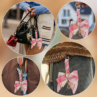 2Pcs Polyester Bowknot Bag Extension Chains PURS-ME0001-01A-1