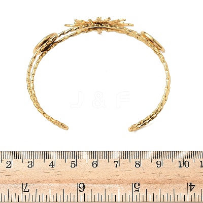 304 Stainless Steel Cuff Bangles for Women BJEW-D345-01G-1