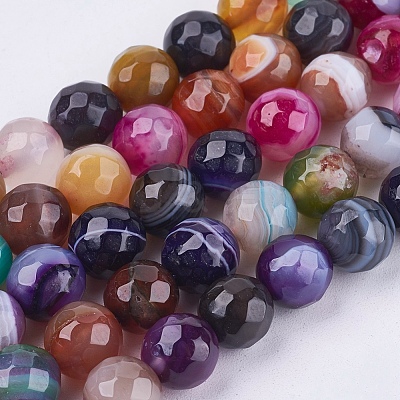 Natural Agate Beads Strands G-H1593-8mm-6-1