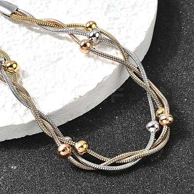 304 Stainless Steel Satellite Chains Bracelets BJEW-Z106-02A-1