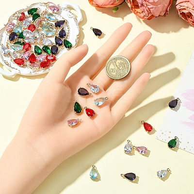 5Pcs Transparent Glass Charms GLAA-YW0004-41A-1