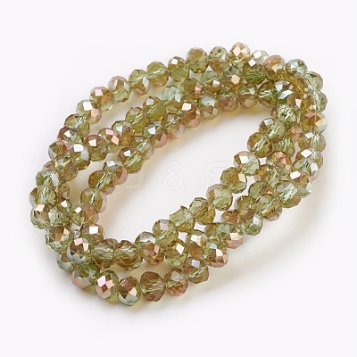 Electroplate Glass Beads Strands GLAA-K027-HR-B03-1