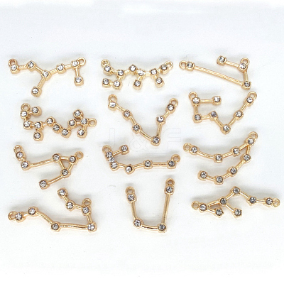 Alloy Rhoinestone Links ALRI-WH0002-32G-RS-1