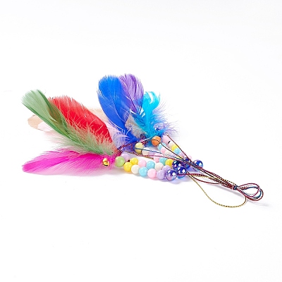 DIY Diamond Painting Hanging Woven Net/Web with Feather Pendant Kits LS-DIY-I084-06-1