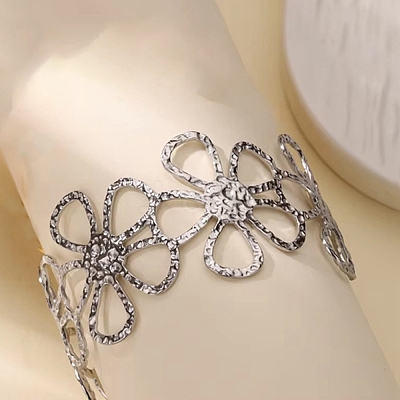 304 Stainless Steel Cuff Bangles BJEW-B135-01A-P-1