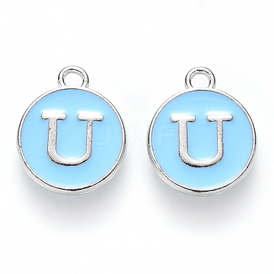Platinum Plated Alloy Enamel Charms X-ENAM-S118-04U-P-1