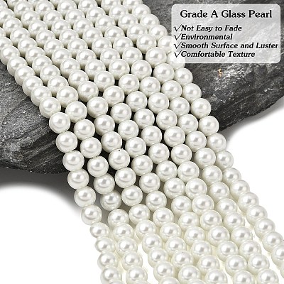 Eco-Friendly Dyed Glass Pearl Round Beads Strands HY-A008-6mm-RB001-1