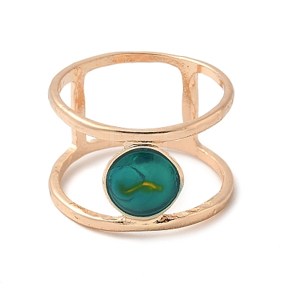 Alloy with Turquoise Round Finger Ring for Women FS-WGC40FF-05-1