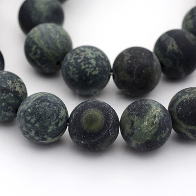 Frosted Natural Kambaba Jasper Beads Strands G-M272-14-6mm-1