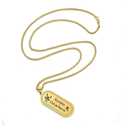 Constellation 304 Stainless Steel Micro Pave Clear Cubic Zirconia Wheat Chain Pendant Necklaces for Women Men LS-NJEW-U007-01G-1