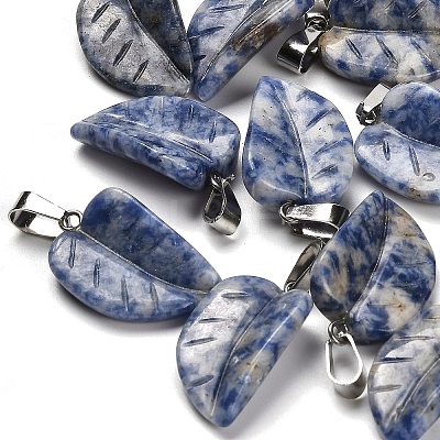 Natural Blue Spot Jasper Pendants G-B127-01P-01-1