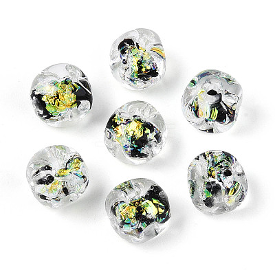 Handmade Foil Lampwork Beads Strands FOIL-T008-04B-1