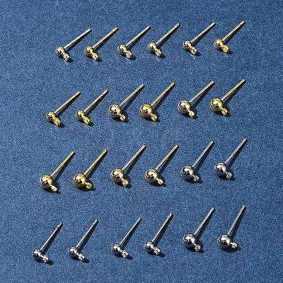 24Pcs 6 Sstyles Rack Plating Brass Stud Earring Settings KK-FS0001-41-1