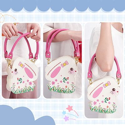 Cowhide Bag Handles with Alloy Swivel Clasps FIND-WH0126-546A-1