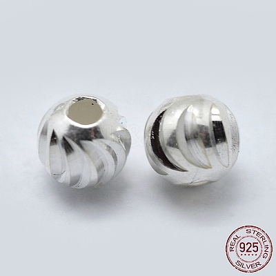 925 Sterling Silver Corrugated Spacer Beads STER-K171-42S-02-1