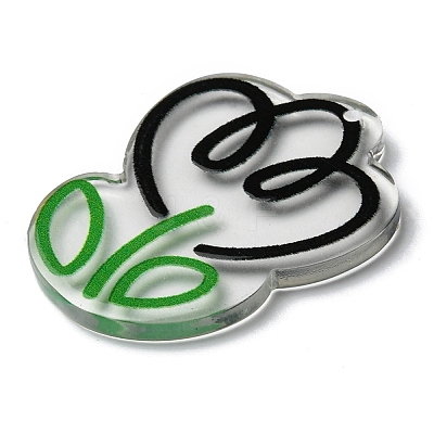 Transparent Acrylic Pendants MACR-Q160-02G-1