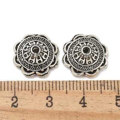 Tibetan Style Alloy Bead Caps TIBE-P003-81B-AS-1