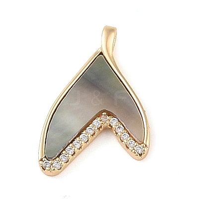 Brass Micro Pave Clear Cubic Zirconia Pendants KK-Q816-05G-02-1