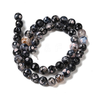 Dyed & Heated Natural Fire Crackle Agate Beads Strands G-P539-C01-06-1