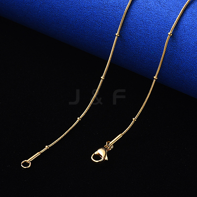 PVD Vacuum Plating 304 Stainless Steel Round Snake Chain Necklace NJEW-S420-009C-G-1
