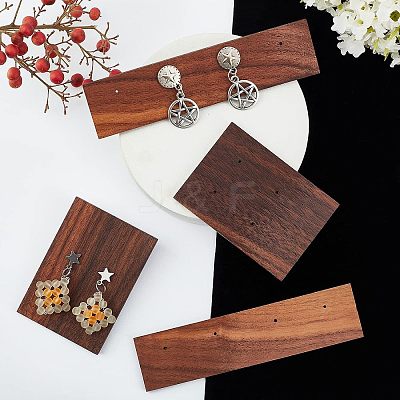 4Pcs 2 Style Black Walnut Earring Display Stand EDIS-FG0001-45-1