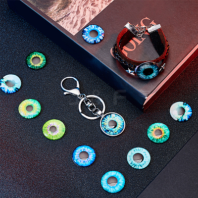 1 Bag Printed Glass Cabochons GGLA-PH0001-45B-1