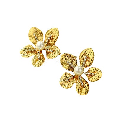 Flower 304 Stainless Steel Stud Earrings FS-WG0EC71-03-1