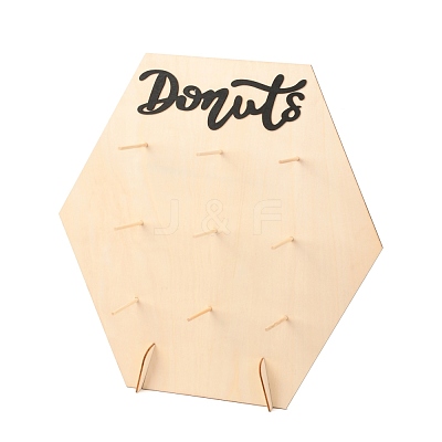 Poplar Wood Donut Rack Supplies Display DJEW-H006-02B-1