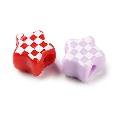 Printed Opaque Acrylic European Beads AC-CBA5E93-04-1