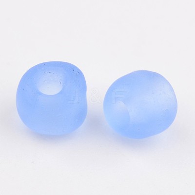 6/0 Frosted Round Glass Seed Beads X-SEED-A008-4mm-M6-1